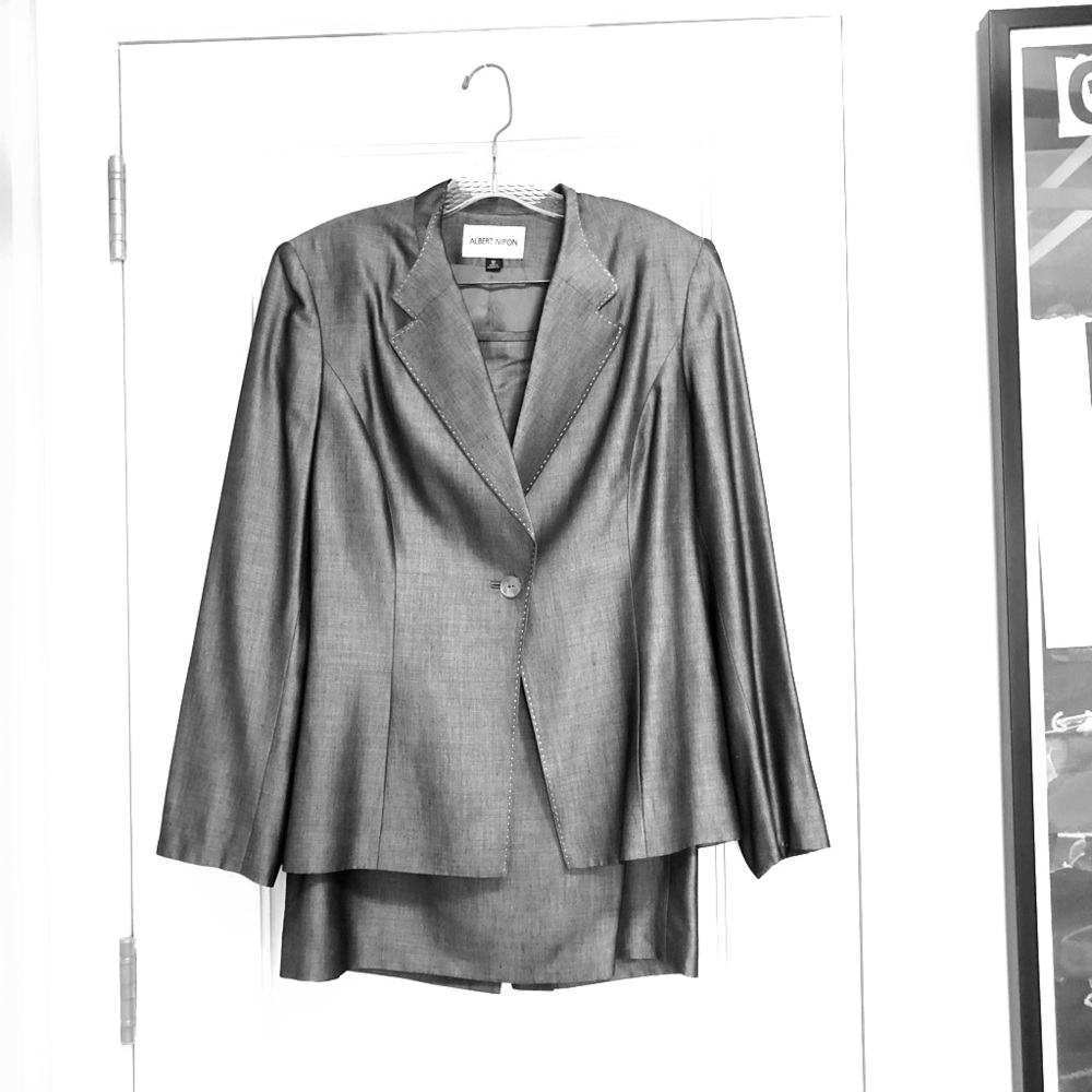 Two piece skirt suit with beautiful stitching